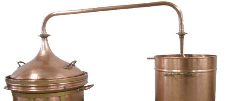 Аламбик – древнейший самогонный аппарат из меди Аламбик с колонной